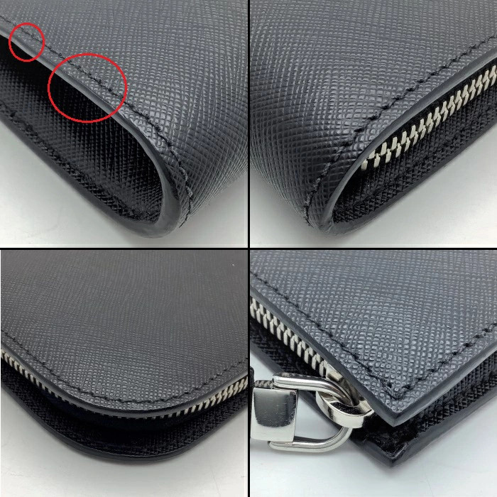PRADA 2Vn003 Clutch Bag Document Case Saffiano Travel Mini Black