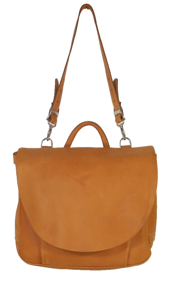 J Peterman ‘Counterfeit’ Mailbag Caramel Brown Leather