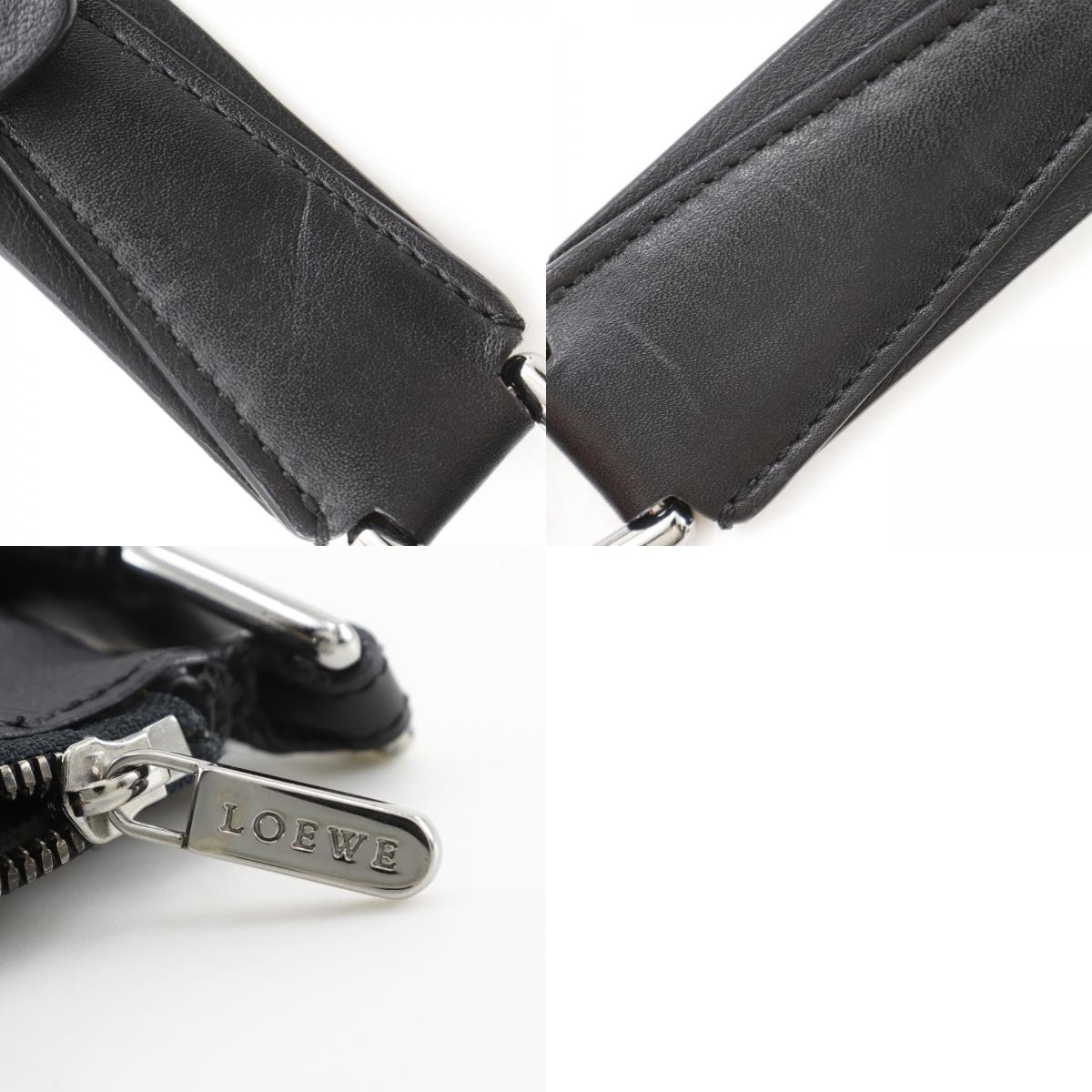 LOEWE Repeat anagram Shoulder Bag black PVC mens