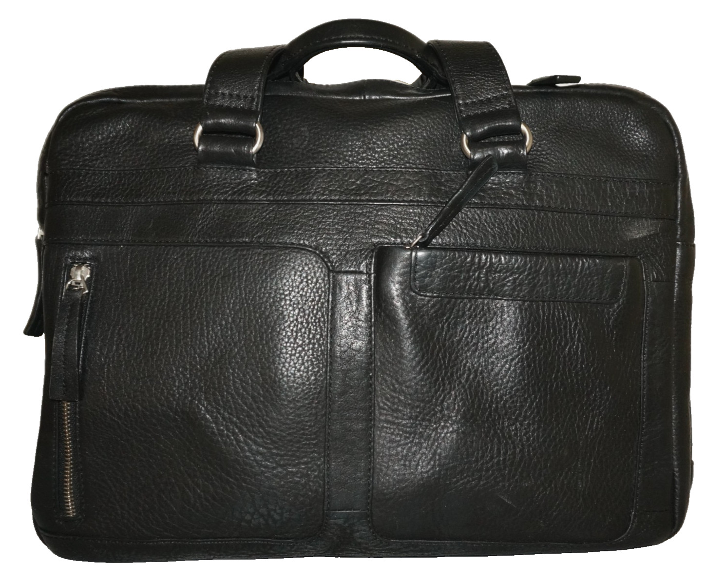 BOSCA Large Black Leather Attache’ Bag 11×15 *NO STRAP