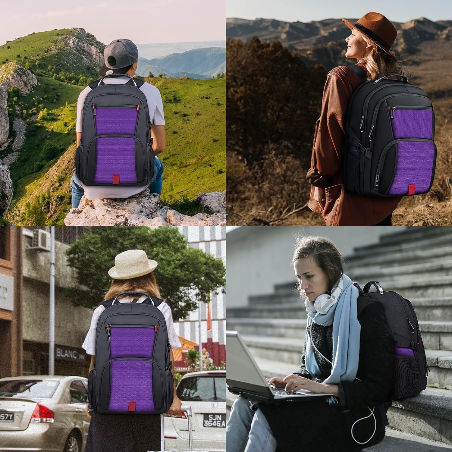 Large 55L Travel Backpack for 18.4″ Laptop, Anti-Theft, Water Resistant, TSA App