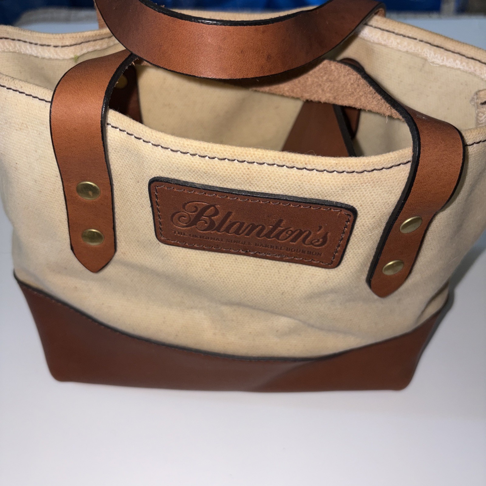Blantons Bourbon Tote Bag Canvas & Leather Tote Bag Blanton’s With Coasters