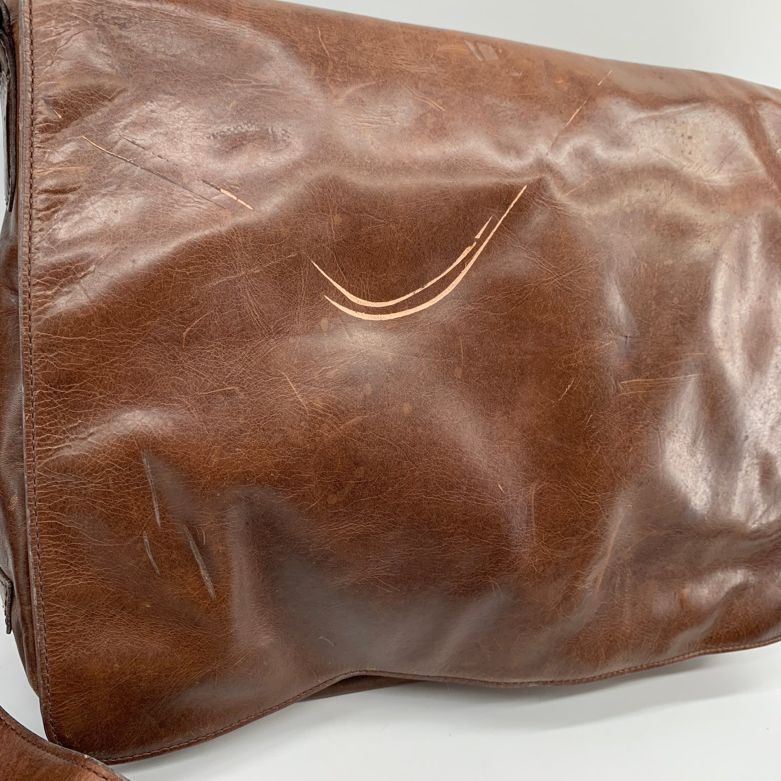 Vtg Brooks Brothers Leather Messenger Bag Crossbody Laptop Satchel