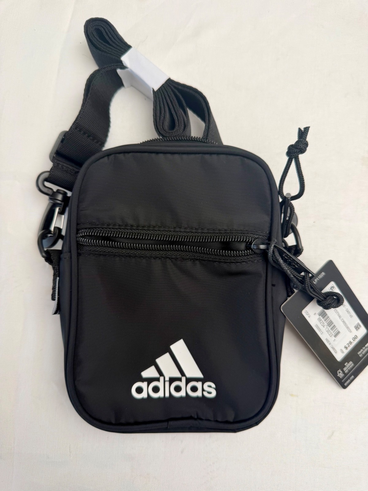 Adidas Essentials Sling Crossbody Bag Black Unisex Travel Gym Shoulder Pack New