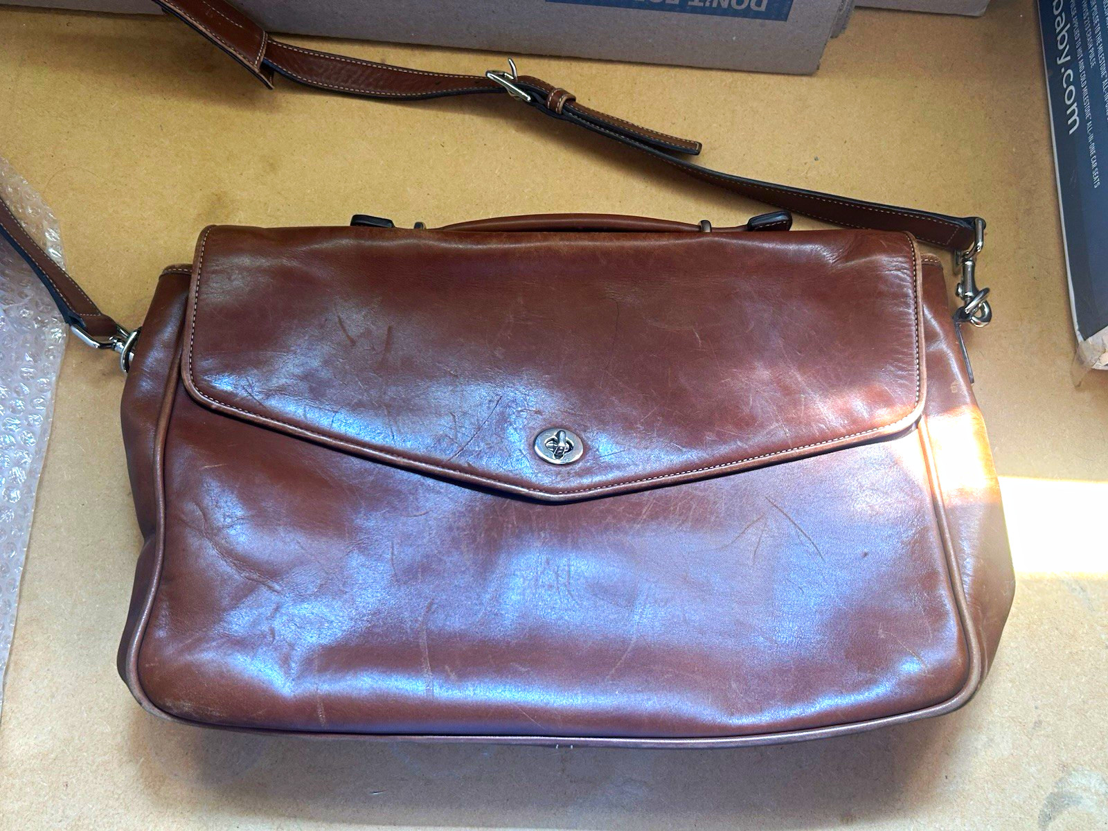 Coach Lexington Leather Turnlock Briefcase Messenger Bag (Style No. 6457)