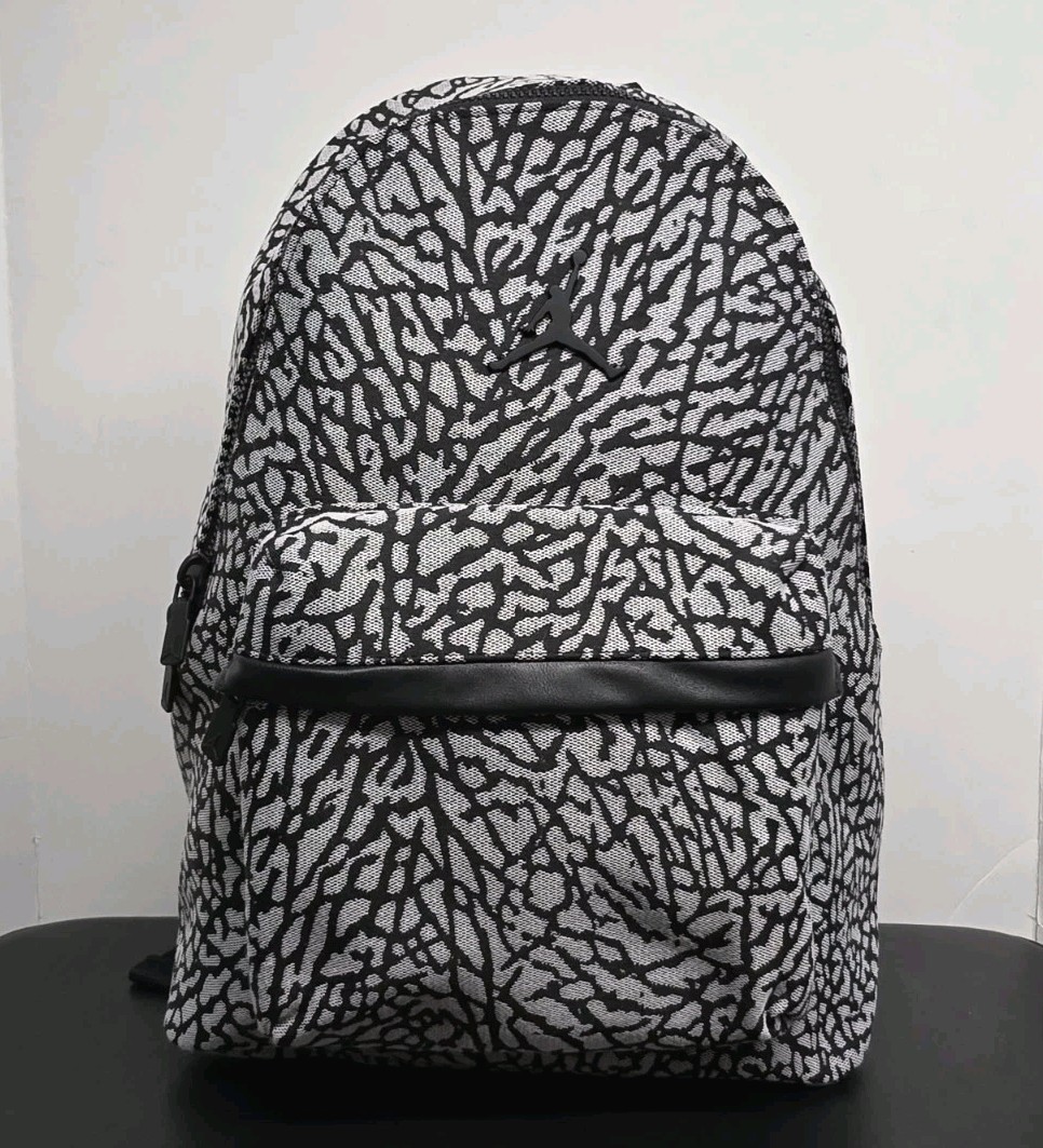 Nike Air Jordan Icon Backpack Laptop Bag Black Elephant Print MA0977-100 New