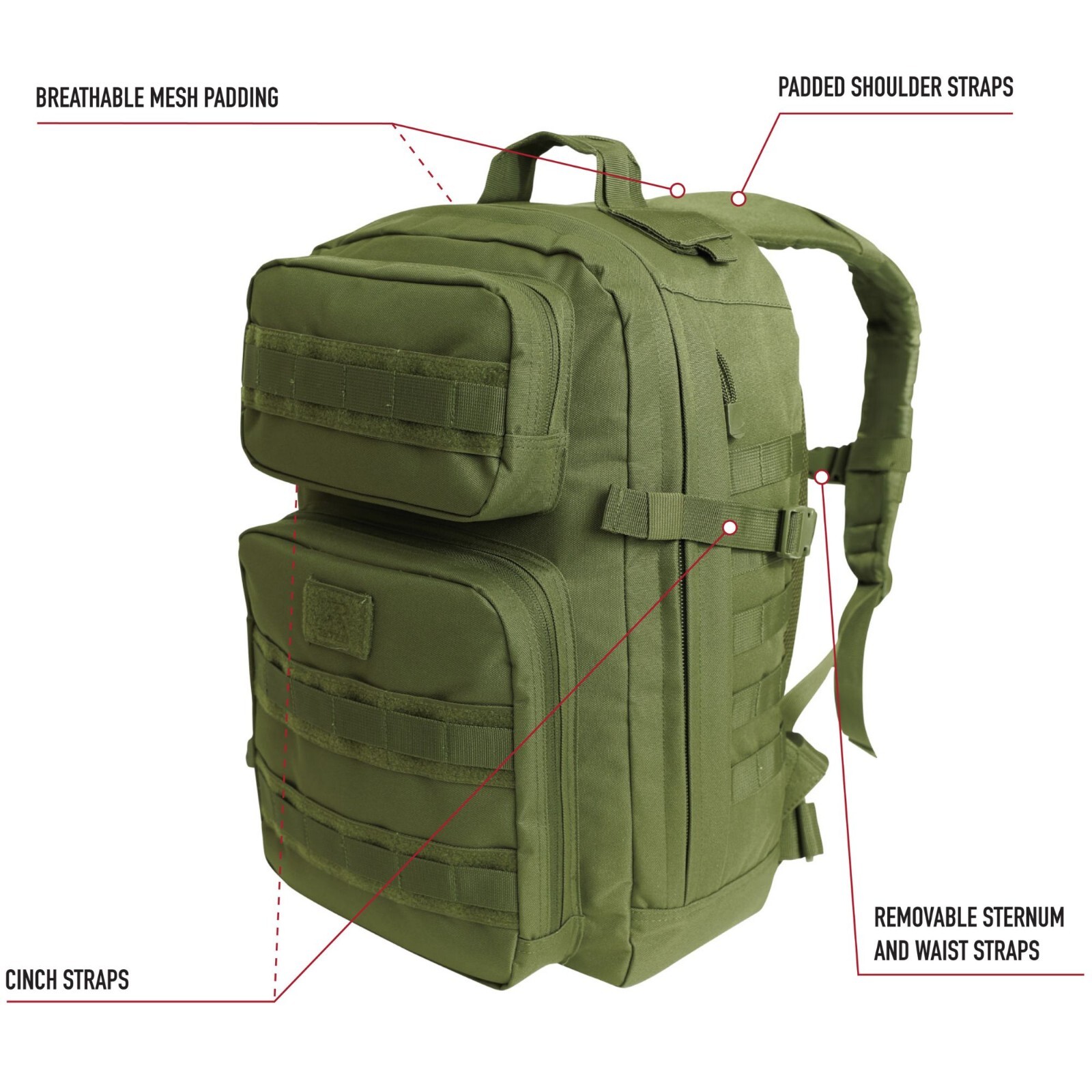 Fast Mover Tactical Backpack MOLLE Weekend Overnight On The Go Bag Knapsack