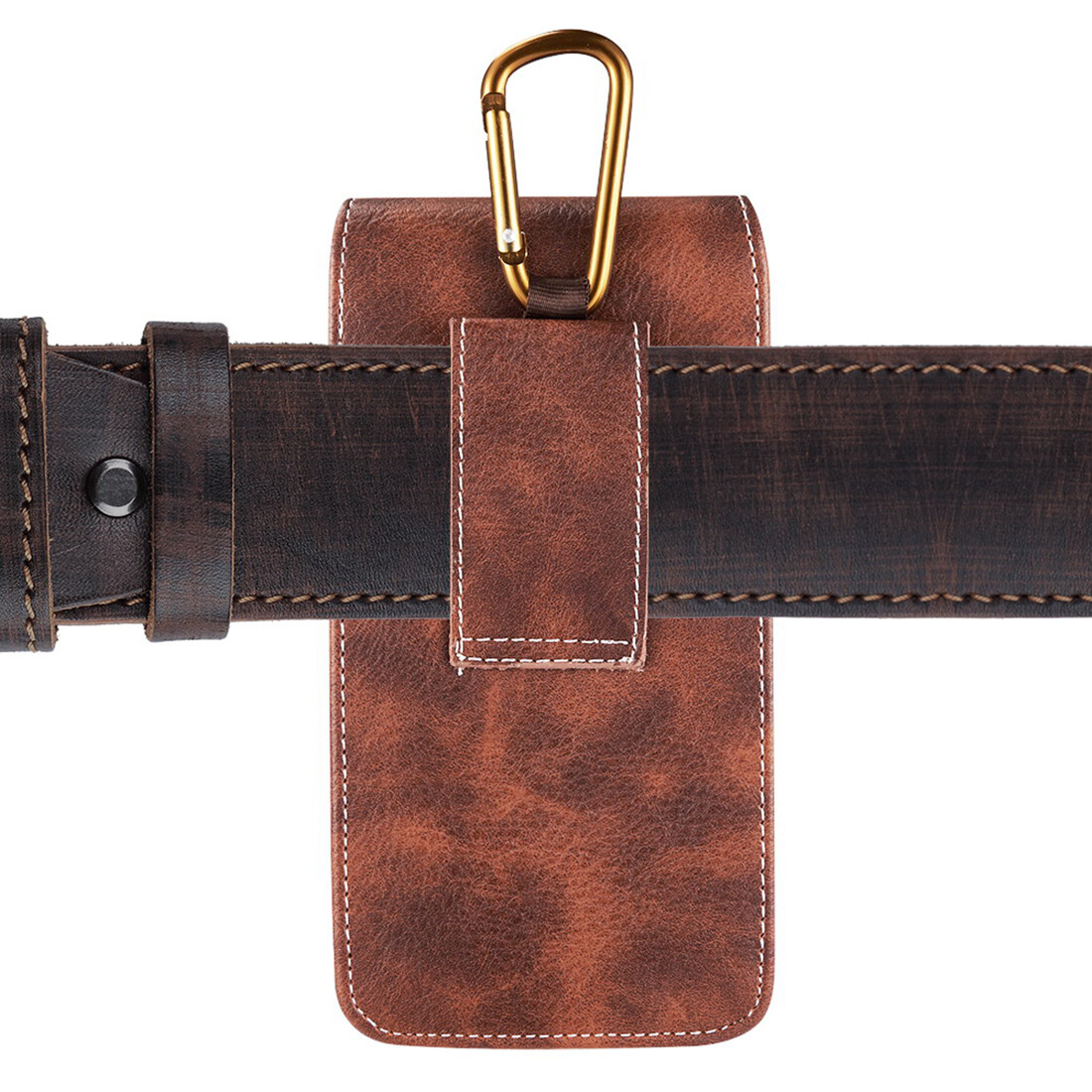 Cell Phone Case Pouch Holster w/ Belt Loop Metal Clip for Universal Smartphones