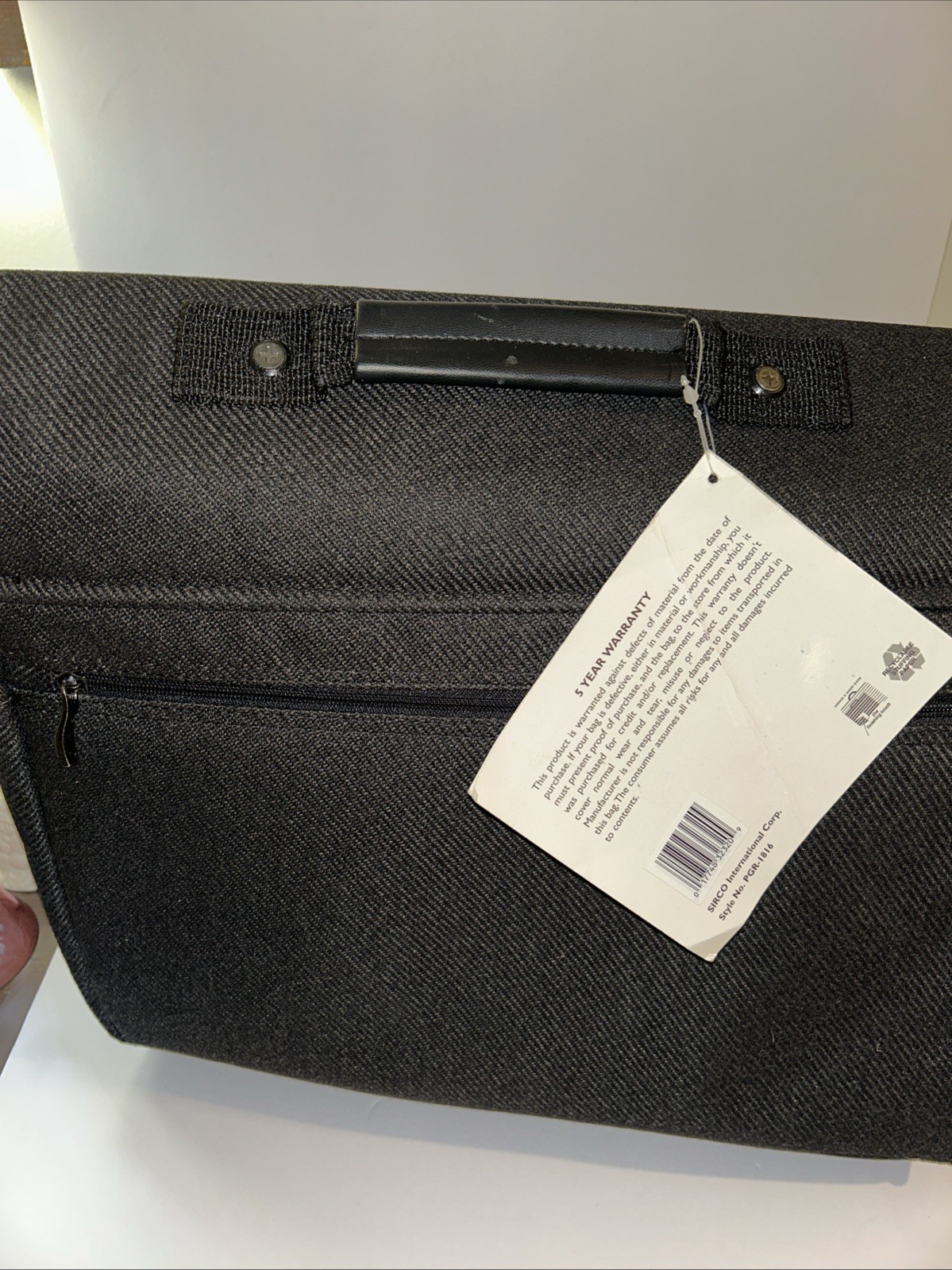 PERRY ELLIS Portfolio Commuter Messenger Bag Briefcase Black Tweed New NWT