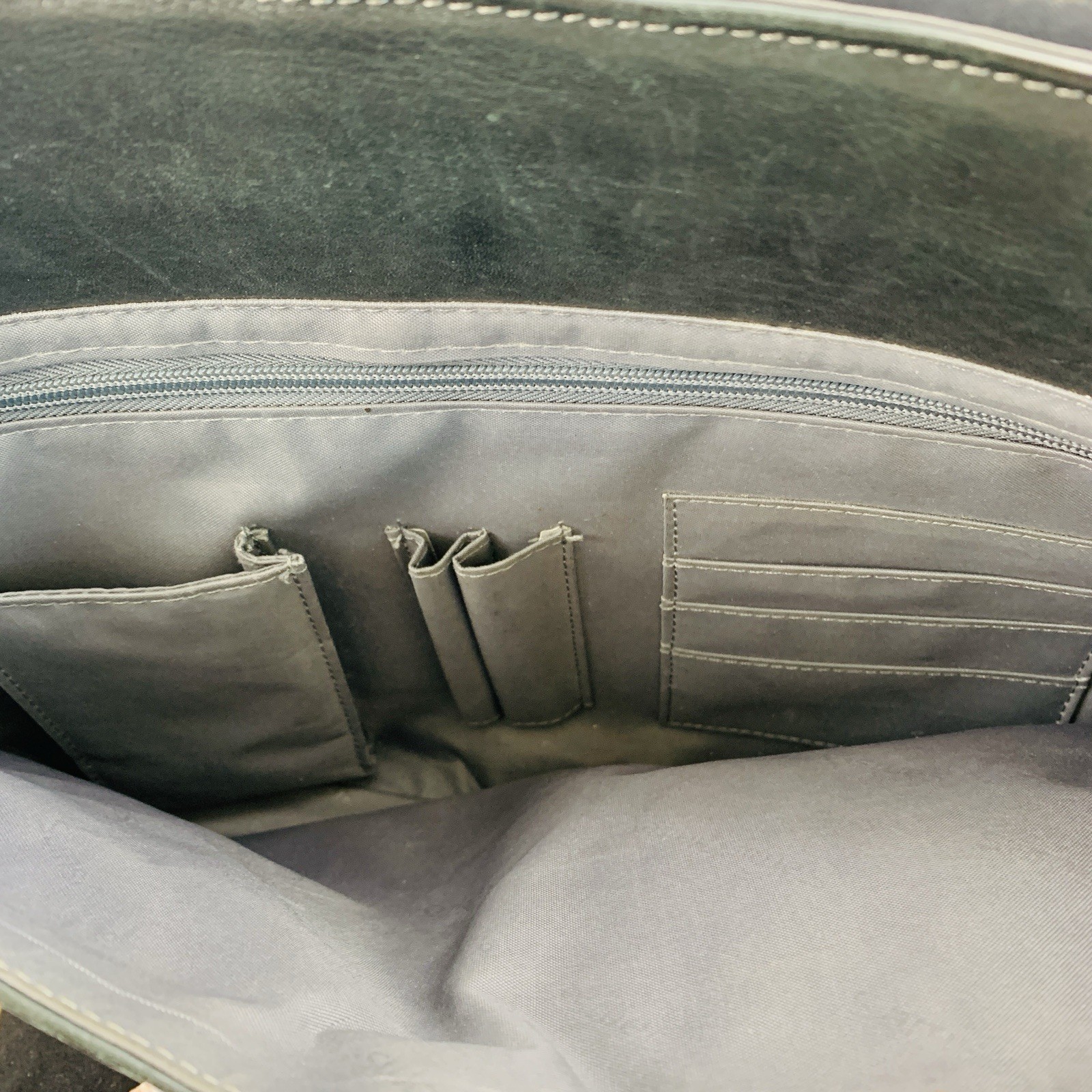 Samsonite Leather Flap-Over Messenger Bag Briefcase Laptop Case Dark Teal