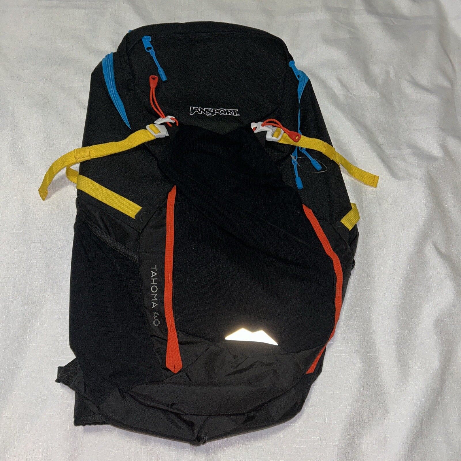 JanSport Tahoma 40 Black Backpack – See Description 4 Specs- Repair Patches Incl