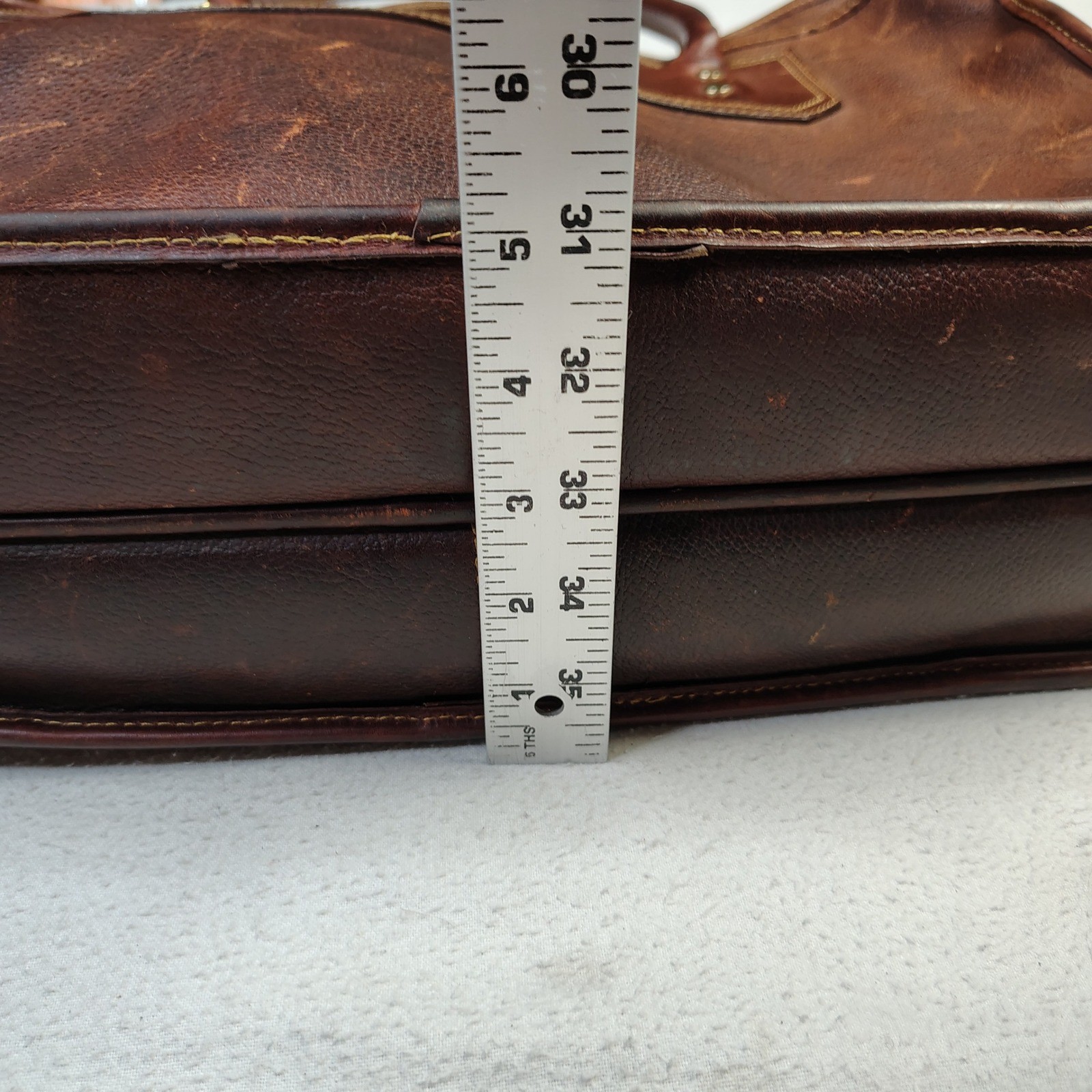 Vintage ORVIS Bullhide Leather Briefcase Brown Patina Gokey Heritage Bag USA