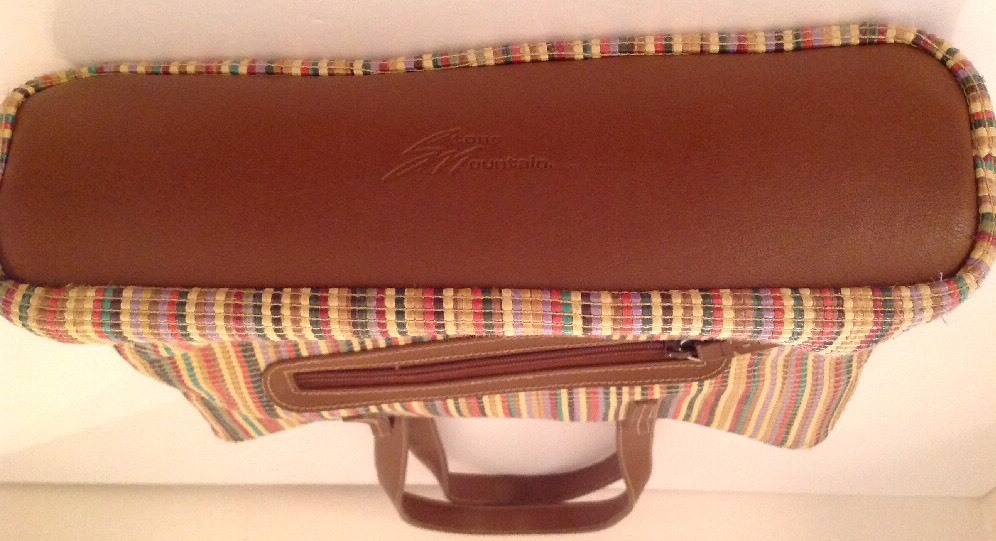 Stone Mountain Woven Weave Vertical Stripe Bag Purse Handbag Brown Tan Green