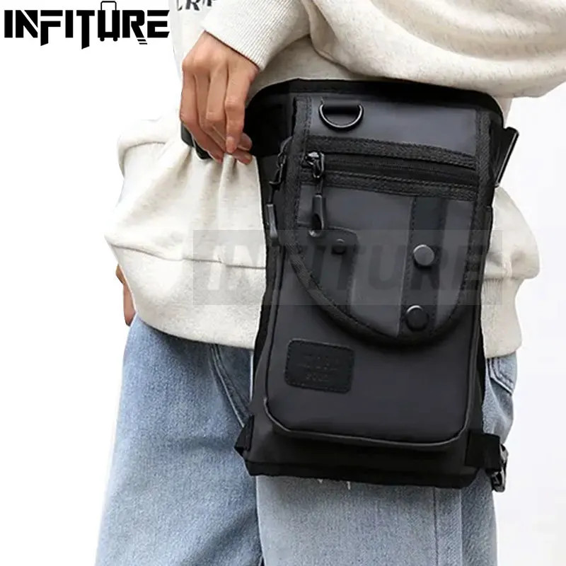 Men Nylon Drop Leg Bag Canvas Tactical Thigh Bag Camping Hiking Bicycling