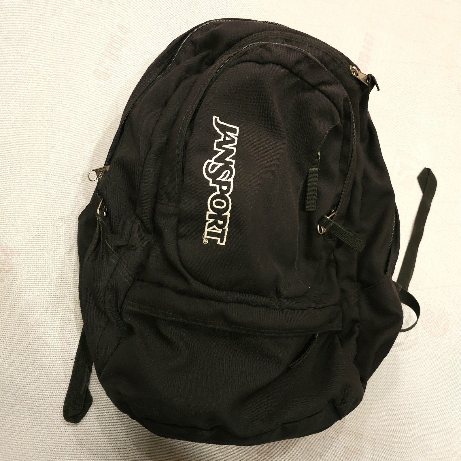 Vertical Jansport Logo Black Hiking Student Large Backpack tb5o0311 B78