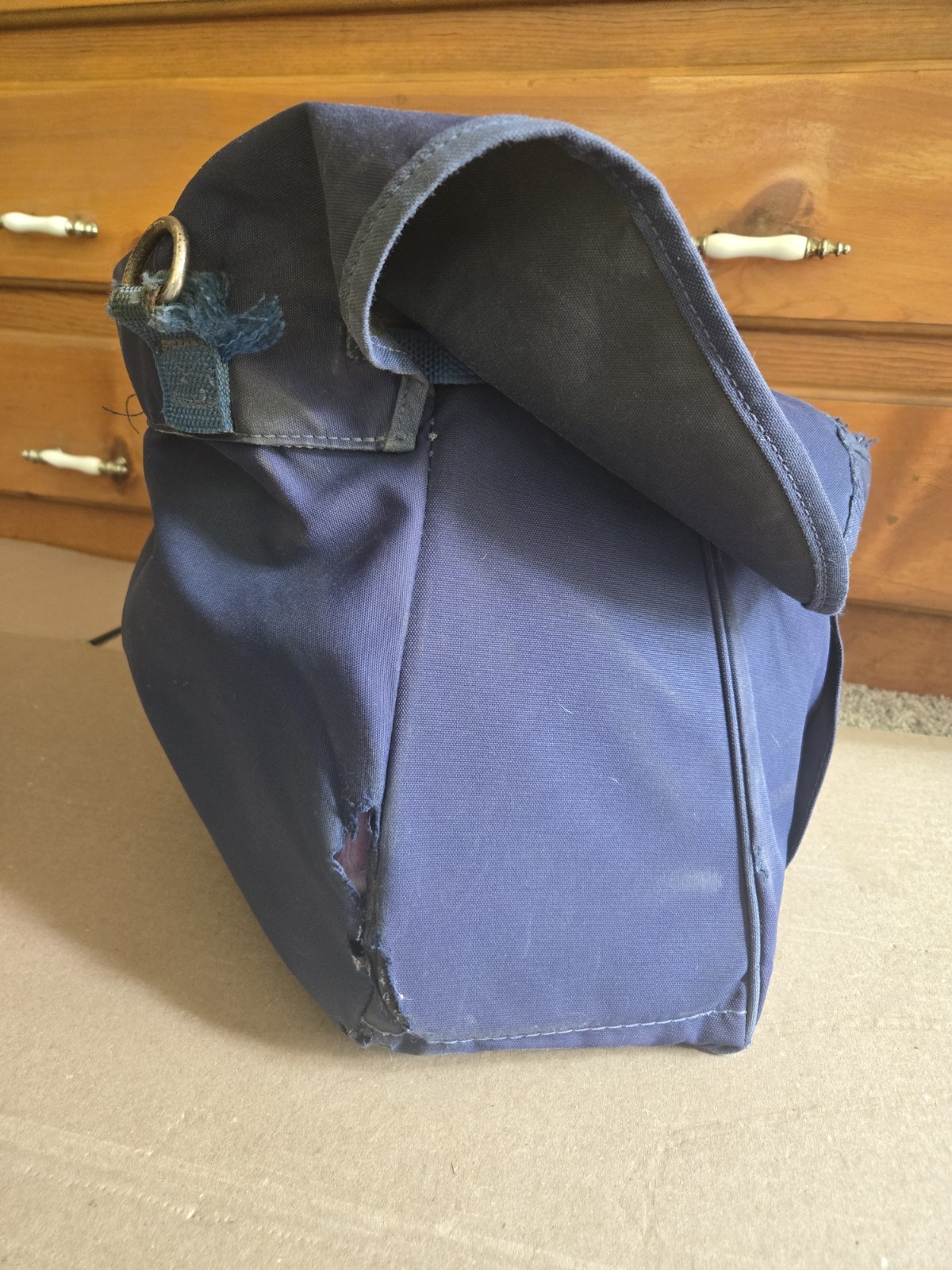Vintage USPS Mail Carrier Bag Blue Canvas Messenger Satchel NO Strap