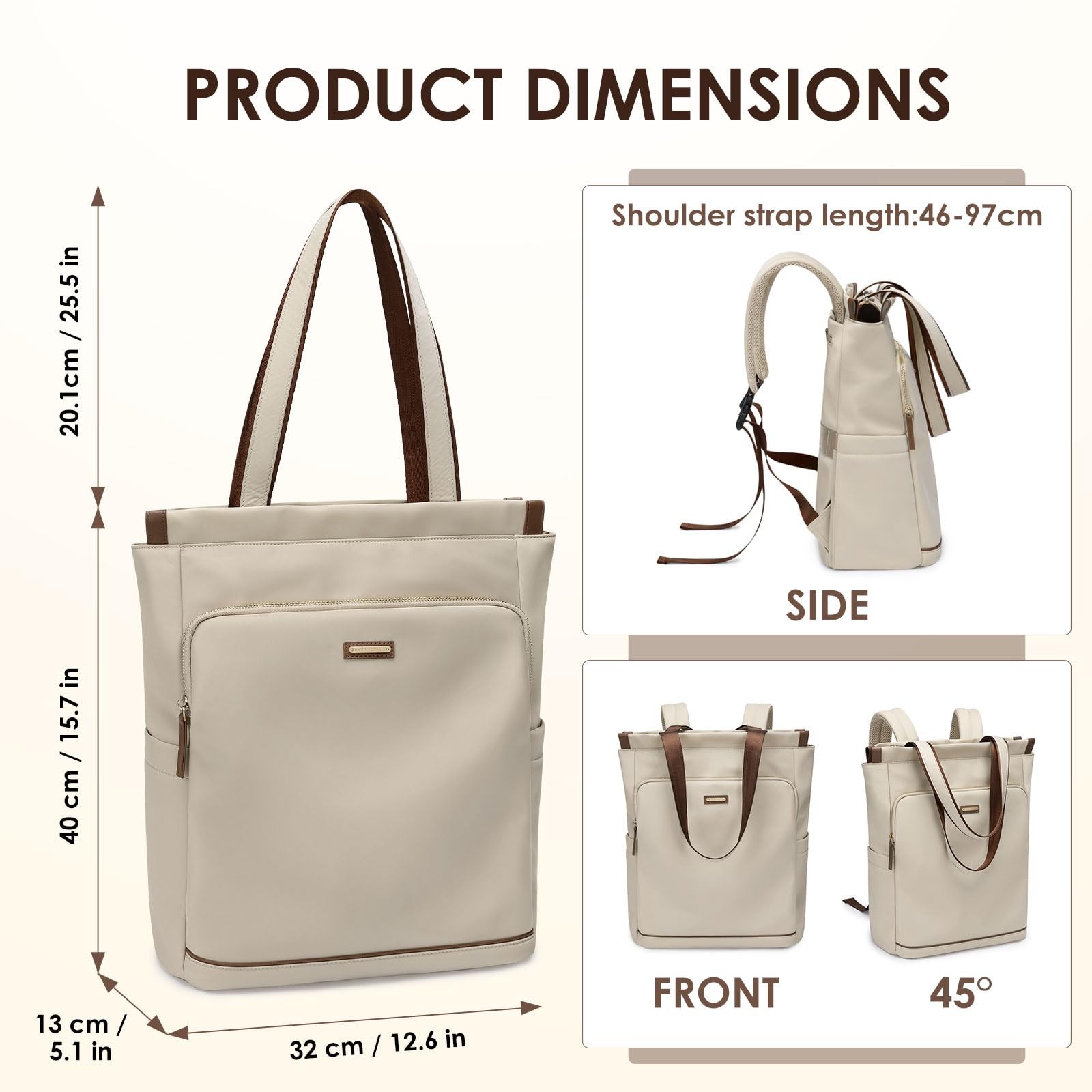 GOLF SUPAGS Convertible Laptop Backpack for Women Casual Daypack Notebook Tot…