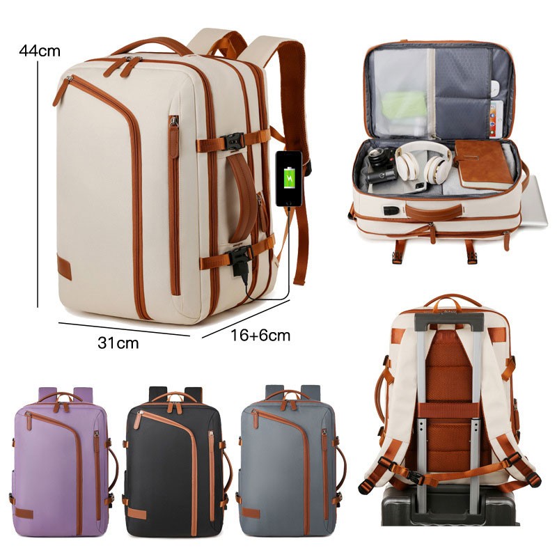 Expandable 15.6″ Laptop Backpack Business Travel Bag Large Capacity USB Charging