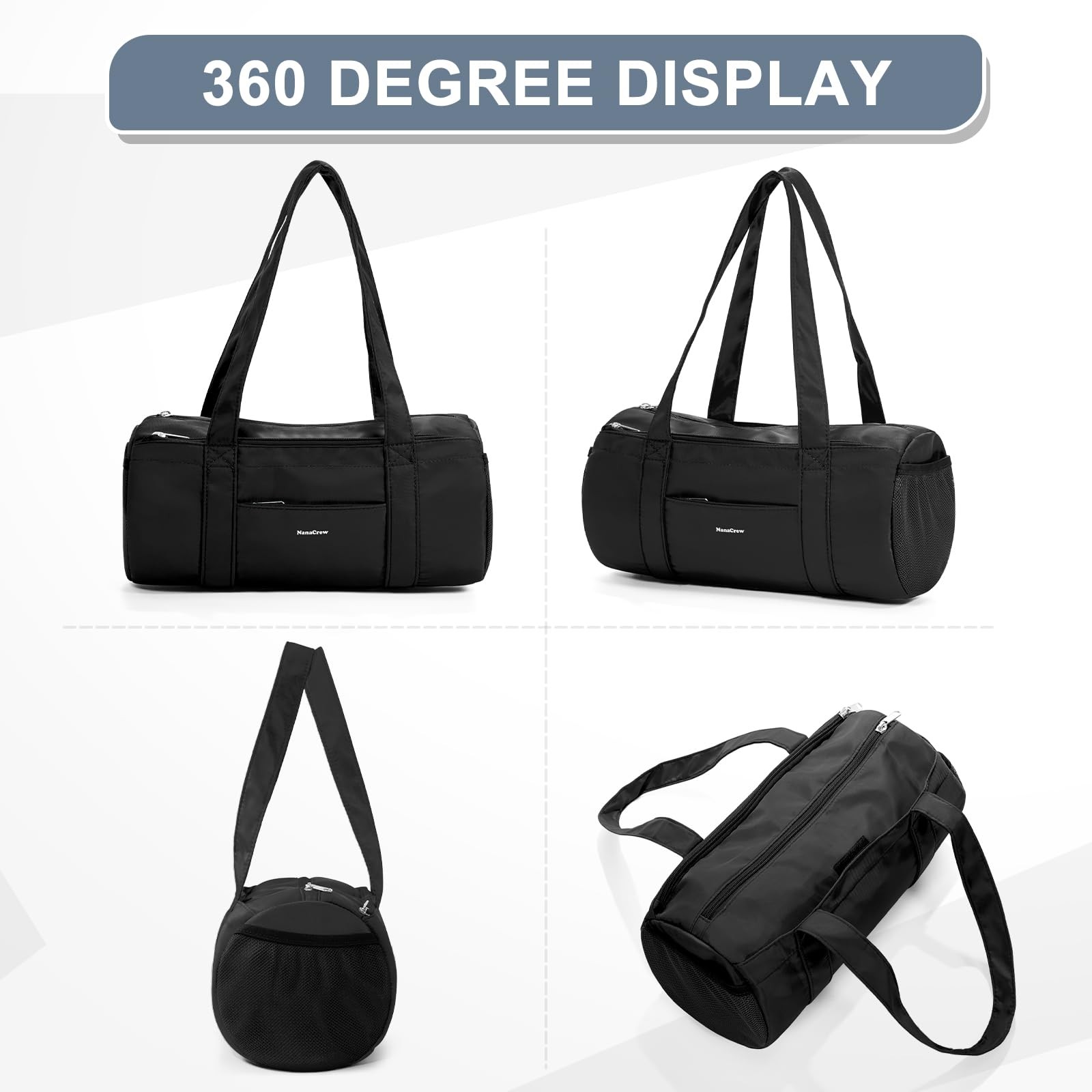 Mini Duffle Bag 13.78” Small Gym Bag, Lightweight Carry On Weekender Overnigh…