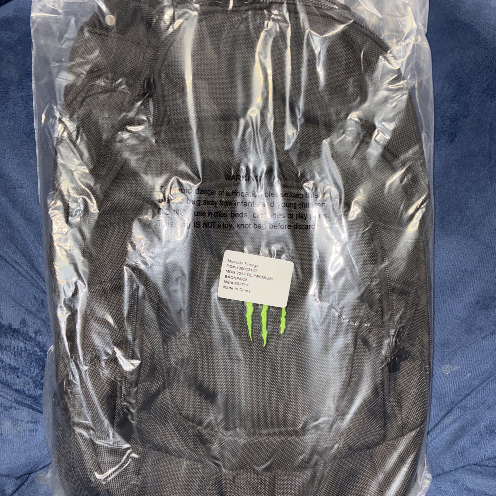 Official Monster Energy Black Premium Promo Padded Backpack with Zippers Pockets
