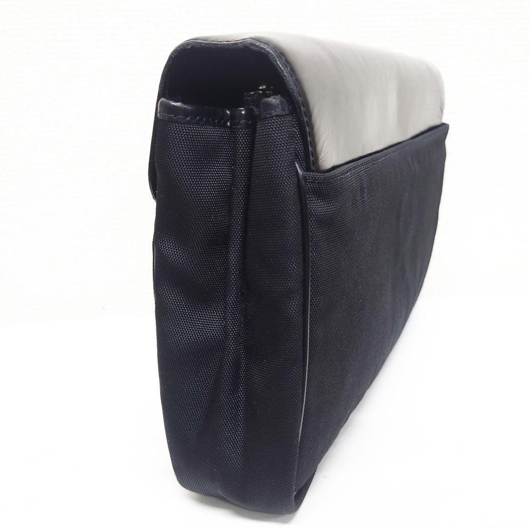 Dunhill Clutch Bag Second Bag Black Nylon x Cordovan Leather Flap Lock Men’s