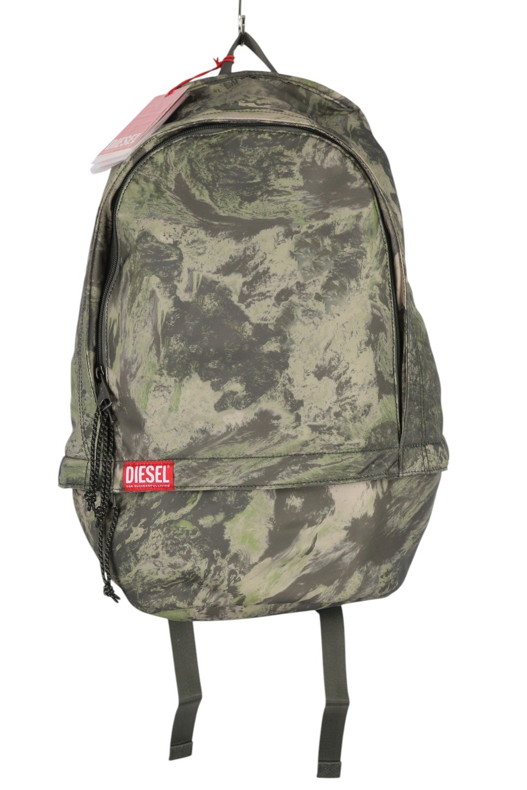 Diesel Rabe Men’s Backpack One Size Pattern Logo Zipper All-Weather Bag RRP210