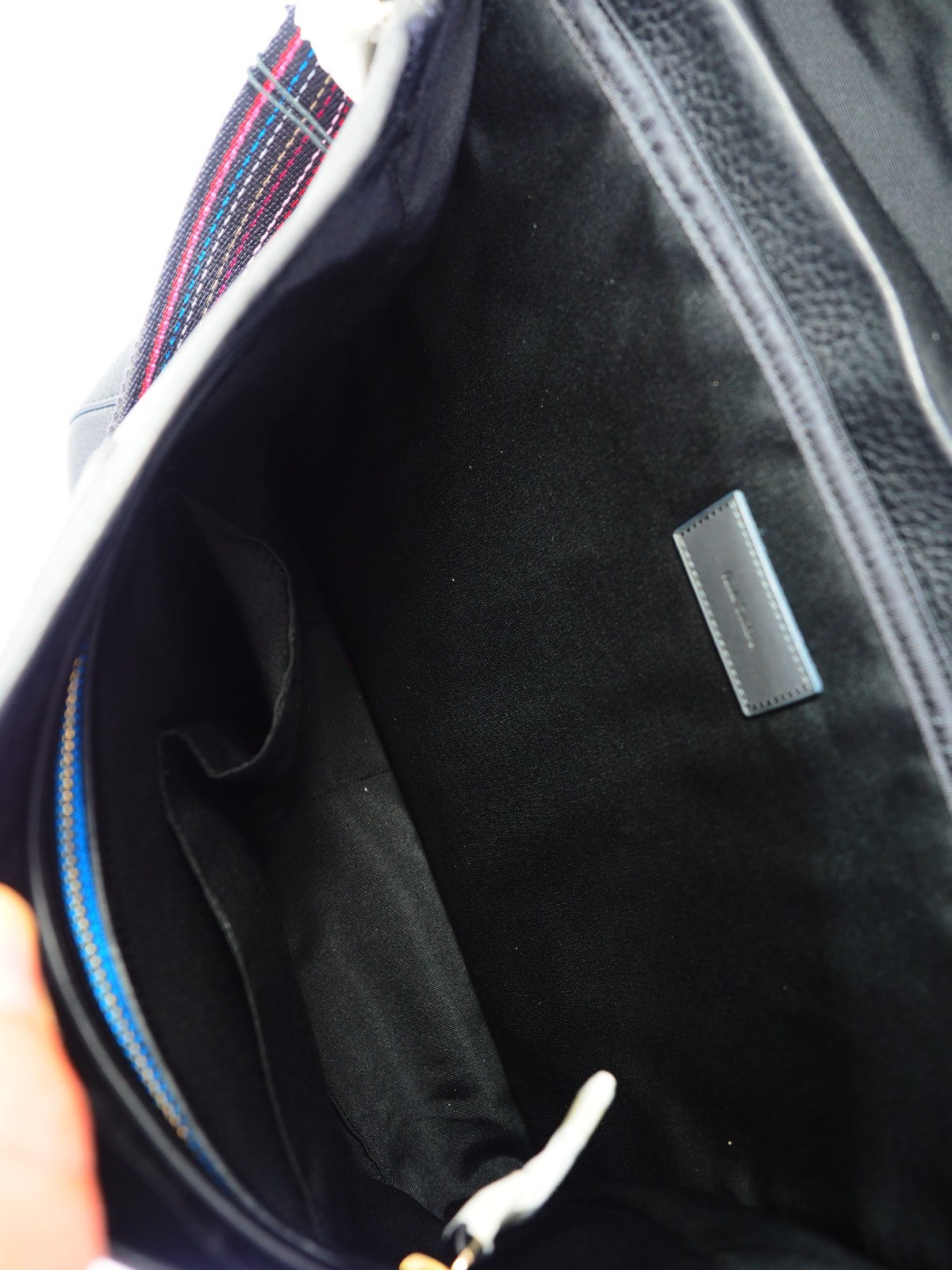 Paul Smith Black Leather Laptop Messenger Bag City Webbing Crossbody NWT