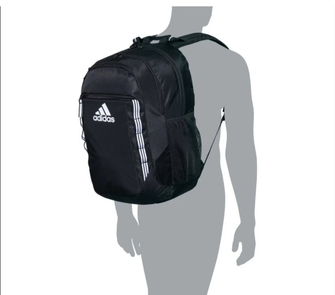 Adidas Excel 6 Backpack 3-Stripes 16″ Laptop Storage Bottle Side Pockets New