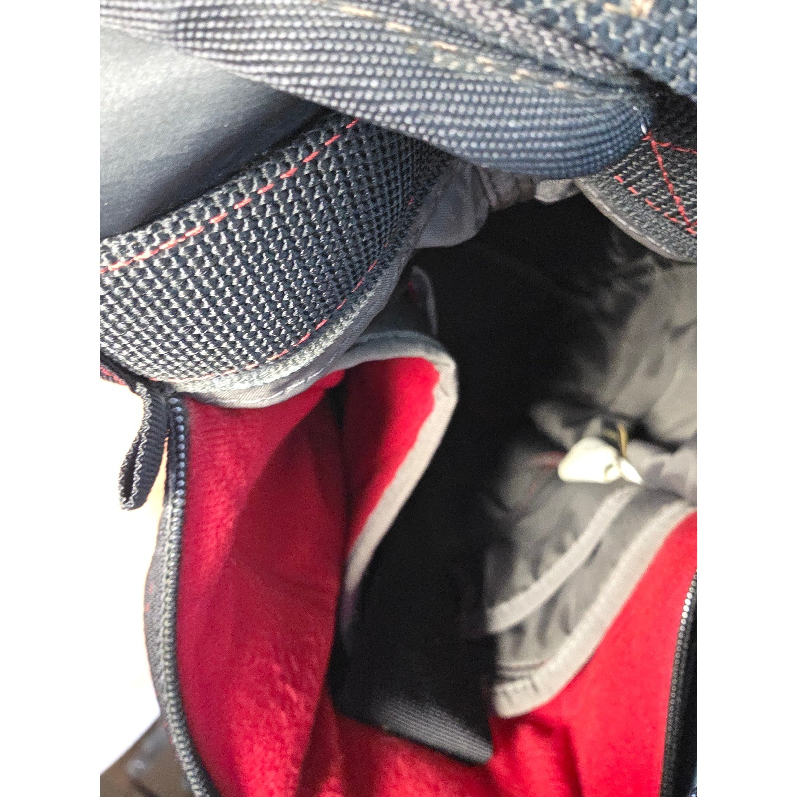 Timbuk2 San Francisco Spire Laptop Backpack Black Red Trim Roll Top Commuter Bag