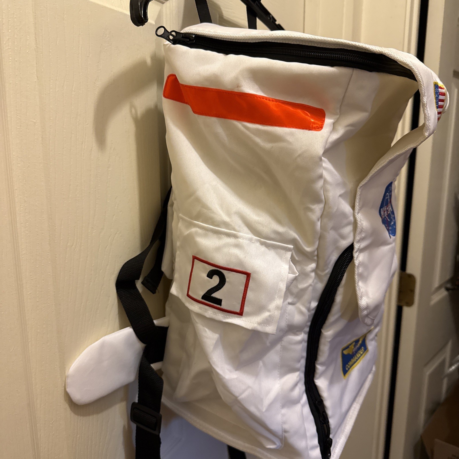 Aeromax Jr. Astronaut Backpack, White, NASA patches Adults/Childrens