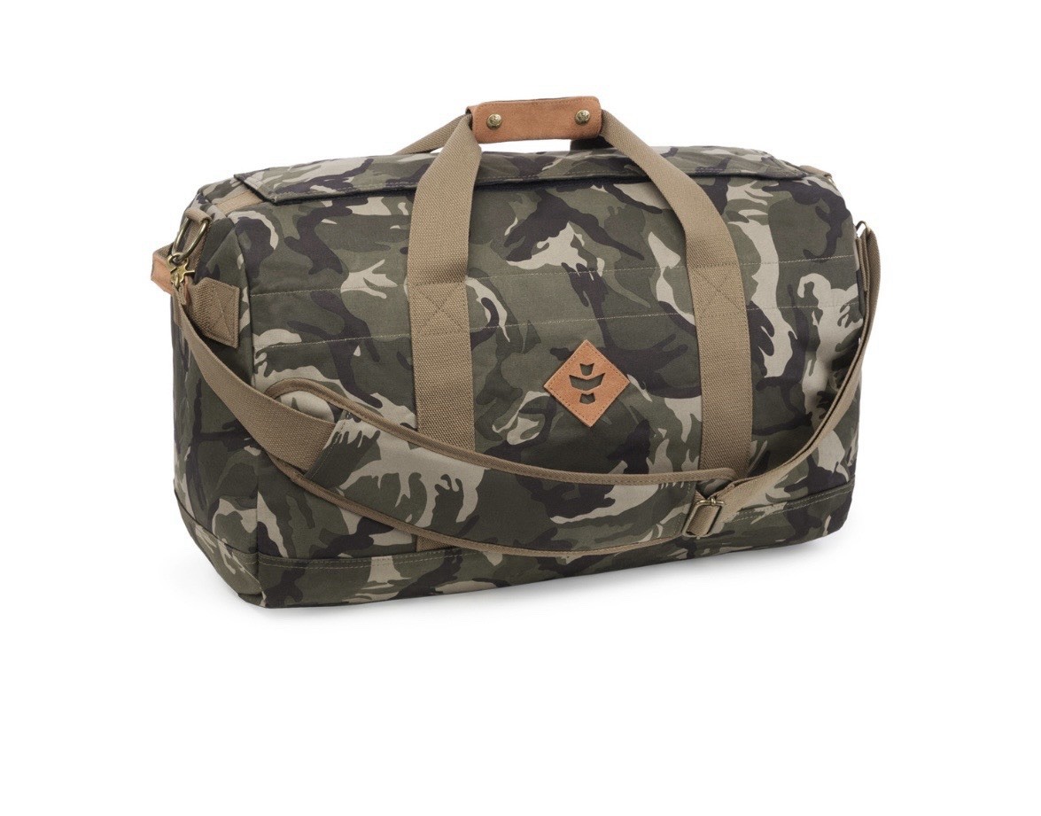 Revelry Camouflage Overnighter Smell proof water resistant Duffel Bag NWT