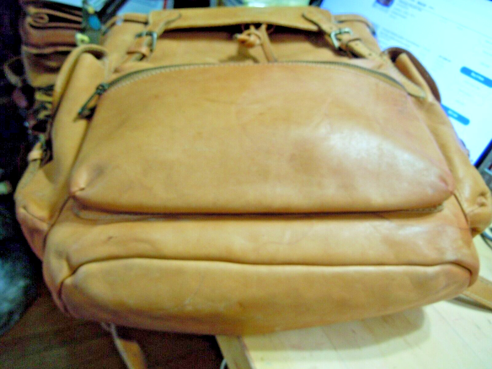 ELLINGTON Vintage Authentic Saddle Brown Leather large Backpack Bag #5