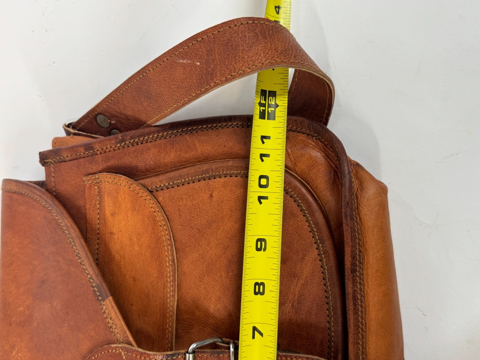 Komals Passion Brown Leather Canvas Lined Mens Crossbody Should Man Bad Purse