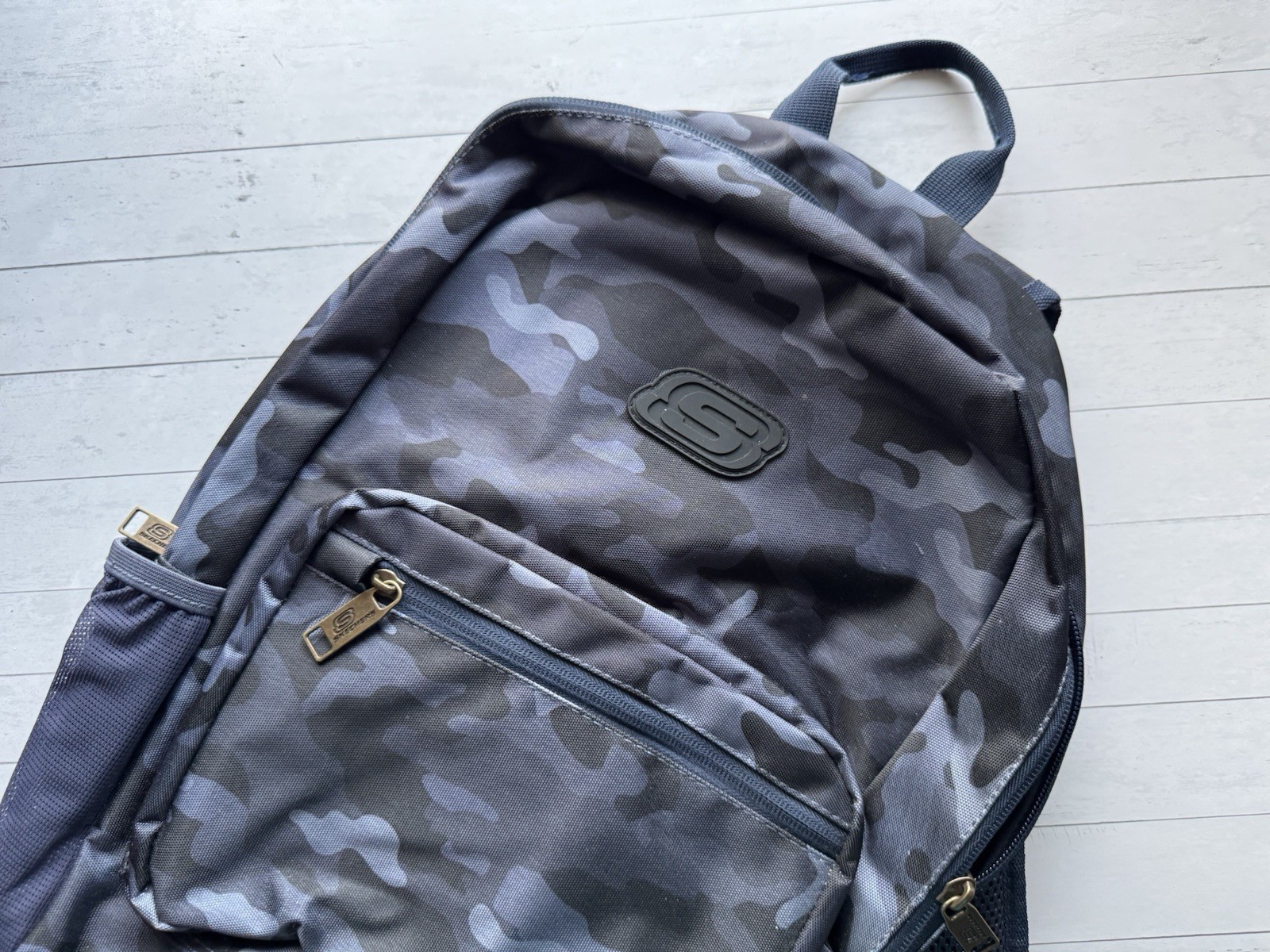 Skechers Blue Camo Pattern Backpack Bookbag