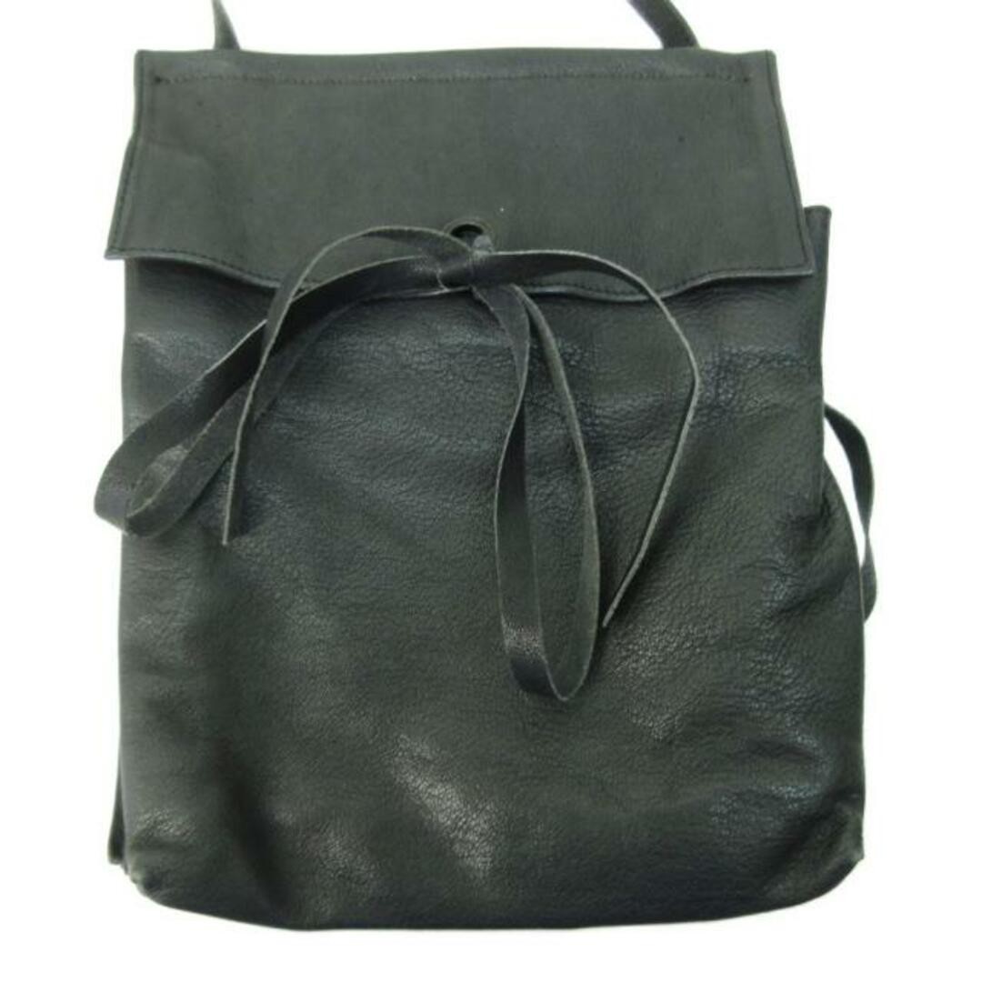 Used Ann Demeulemeester Leather Shoulder Bag Black H 26 x W 20 x D 4cm
