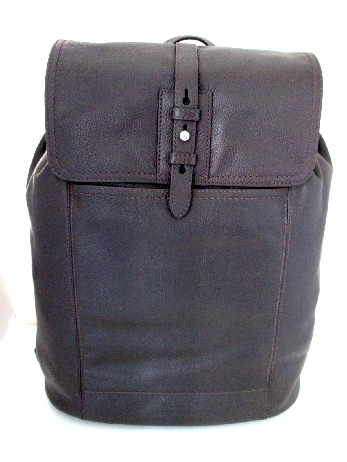Cole Haan Leather Packpack Large Chocolate Brown Magnetic Close