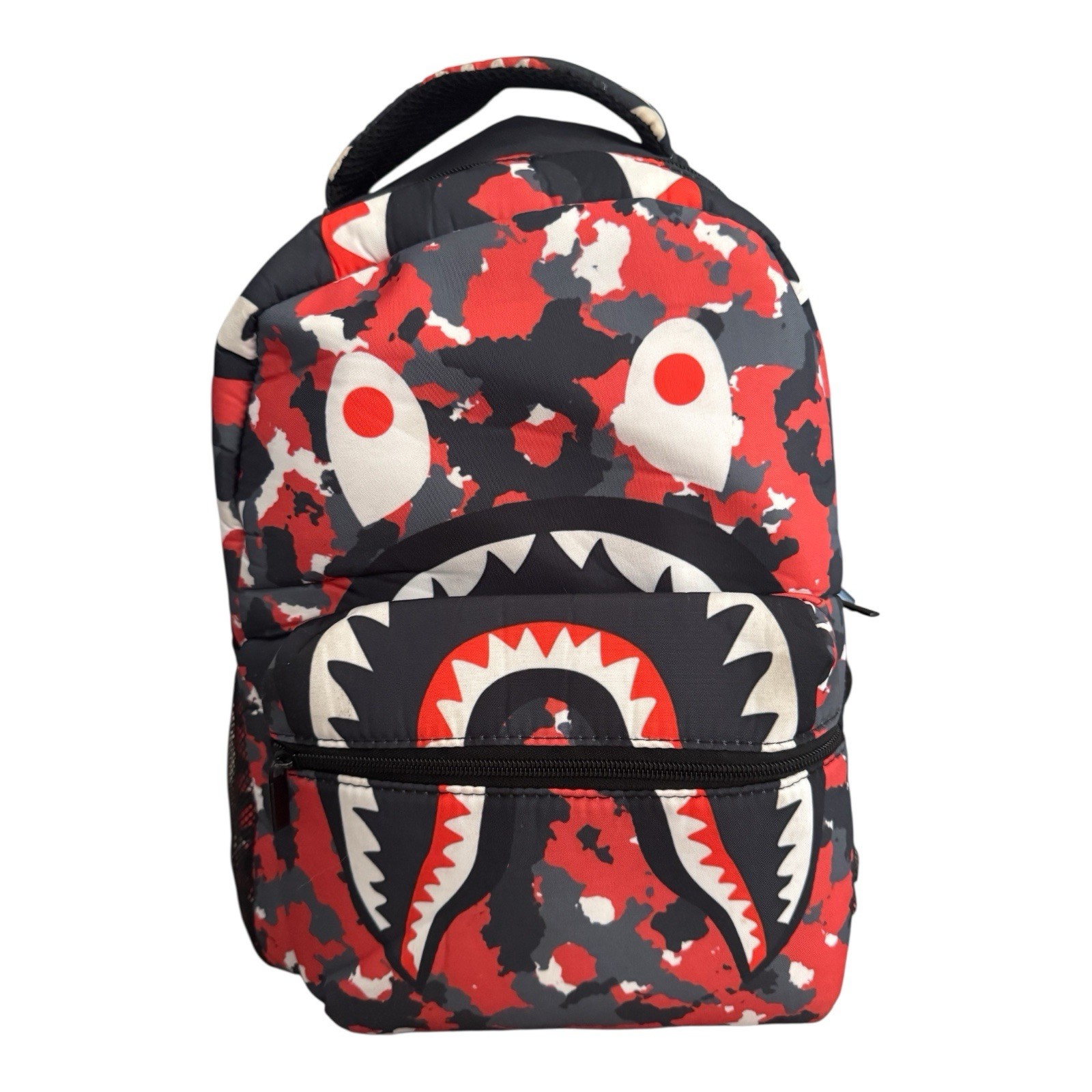 Shark Teeth Red Black Camo Backpack Travel Laptop Daypack School