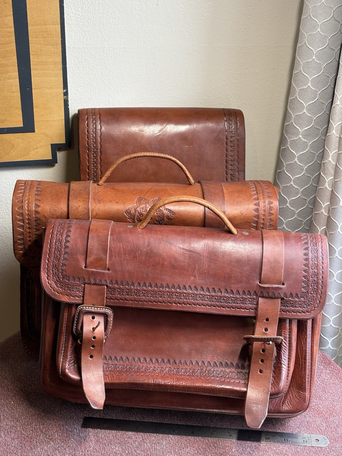 Brown Briefcase/Document Case Top Handle Buckle Closure Shoulder Strap Unisex