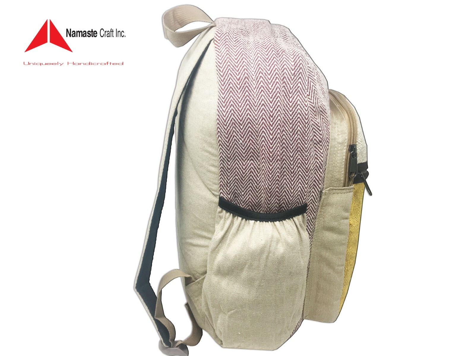 Pure Hemp Multi Pockets laptop Sleeve – Fashionable Travel backpack Nepal Made