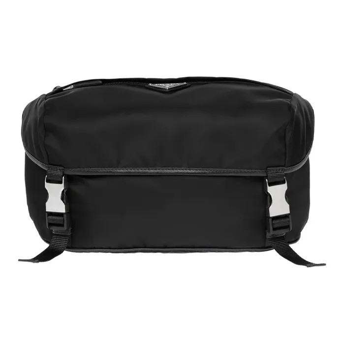 PRADA Saffiano Leather Shoulder bag for Men Black 10.6*5.5*6.1 in