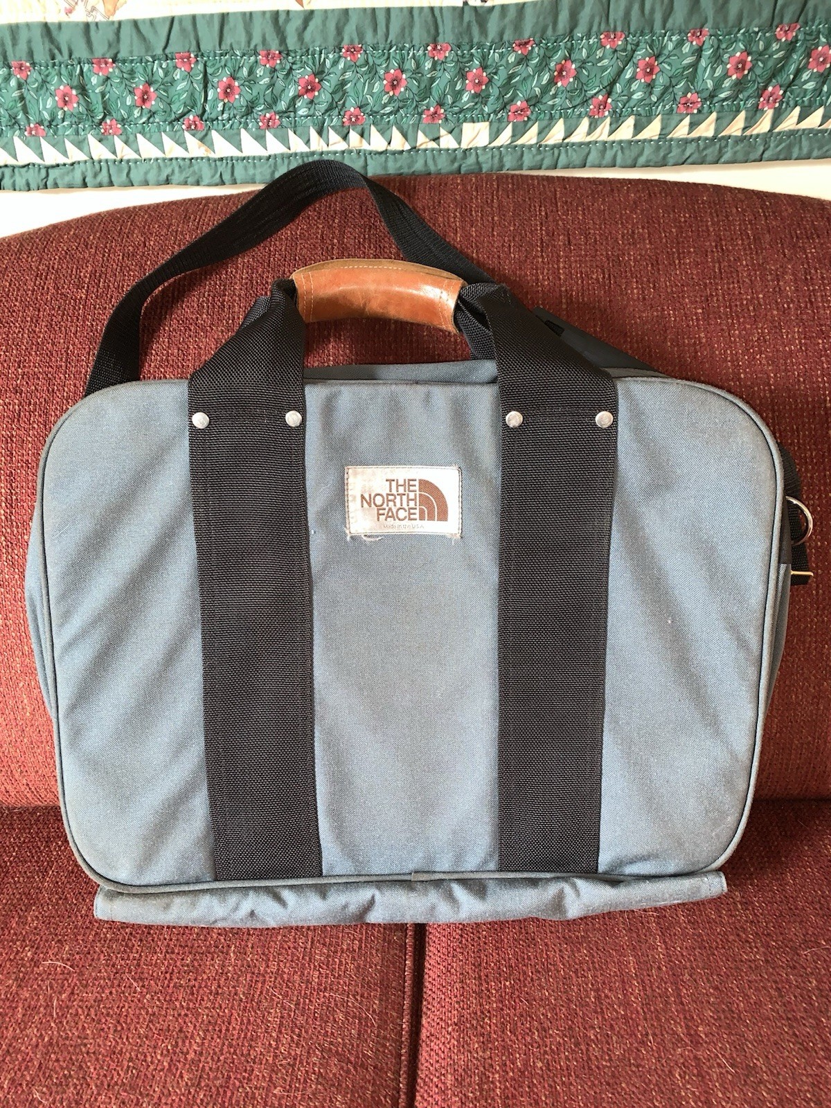 AUTHENTIC Vtg The North Face Brown Label Messenger Travel Leather Handle USA