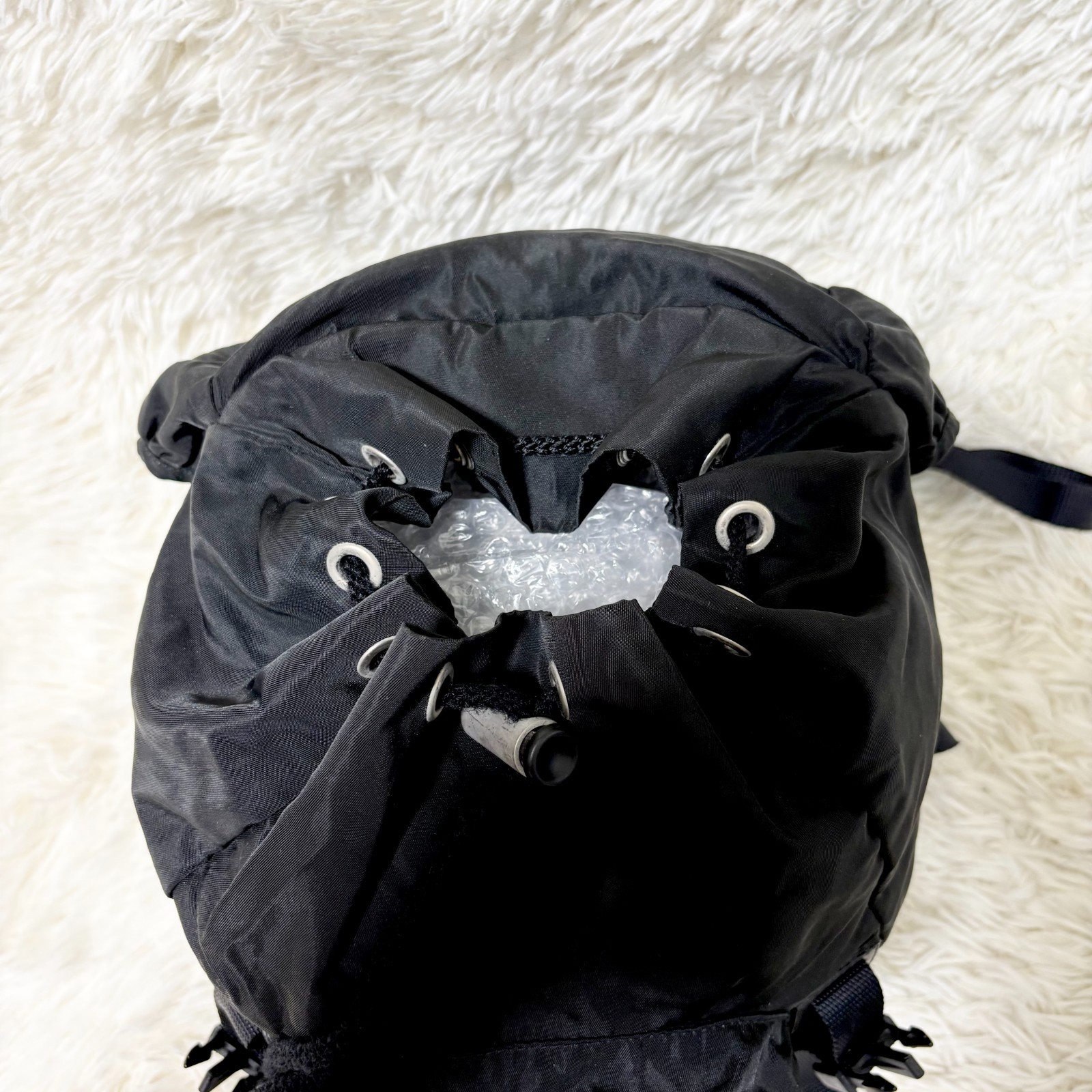 PRADA Nylon Backpack Black Triangle Logo White Tag Vintage Unisex Bag