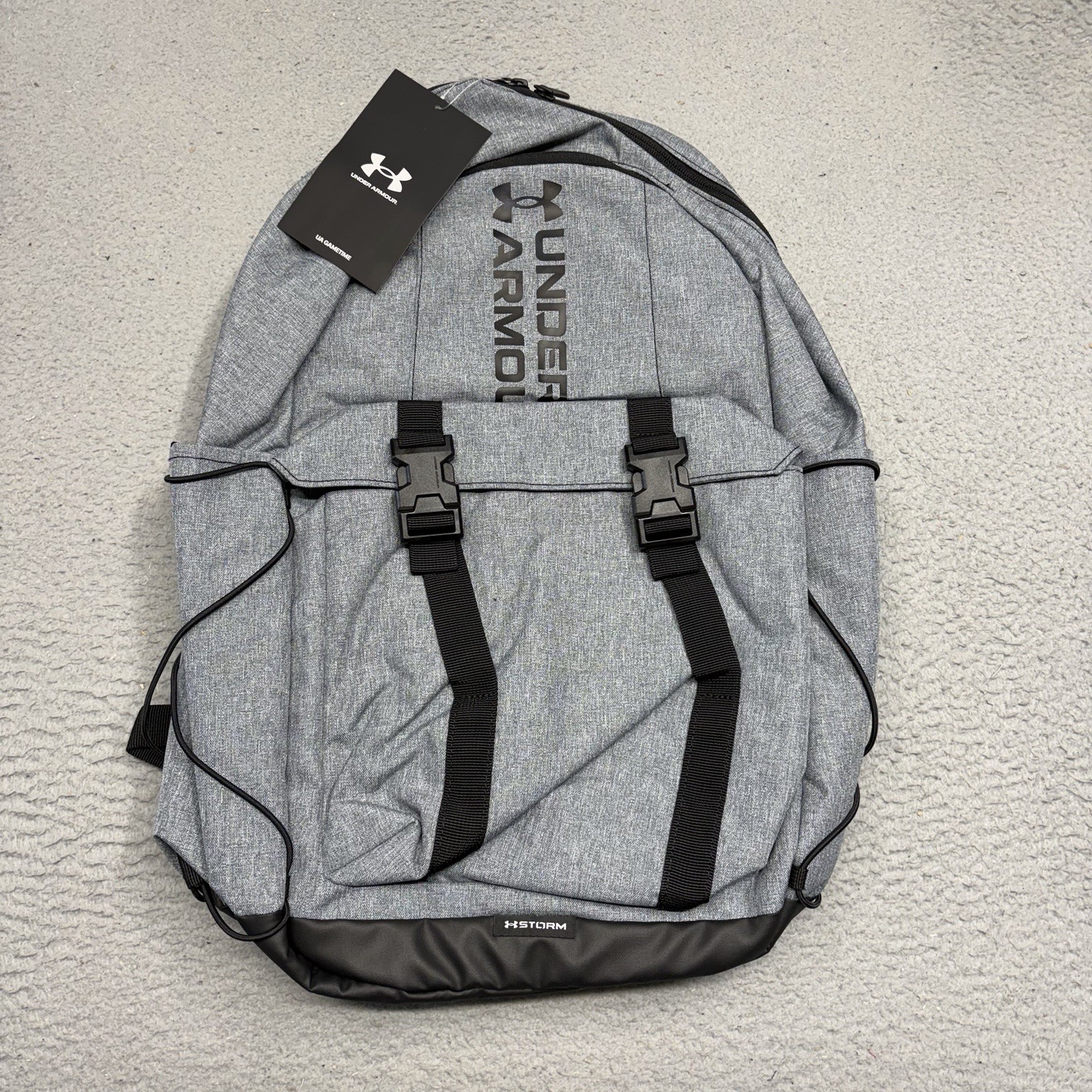 Under Armour Gametime Backpack Heather Gray Black Storm Size Large School Bag
