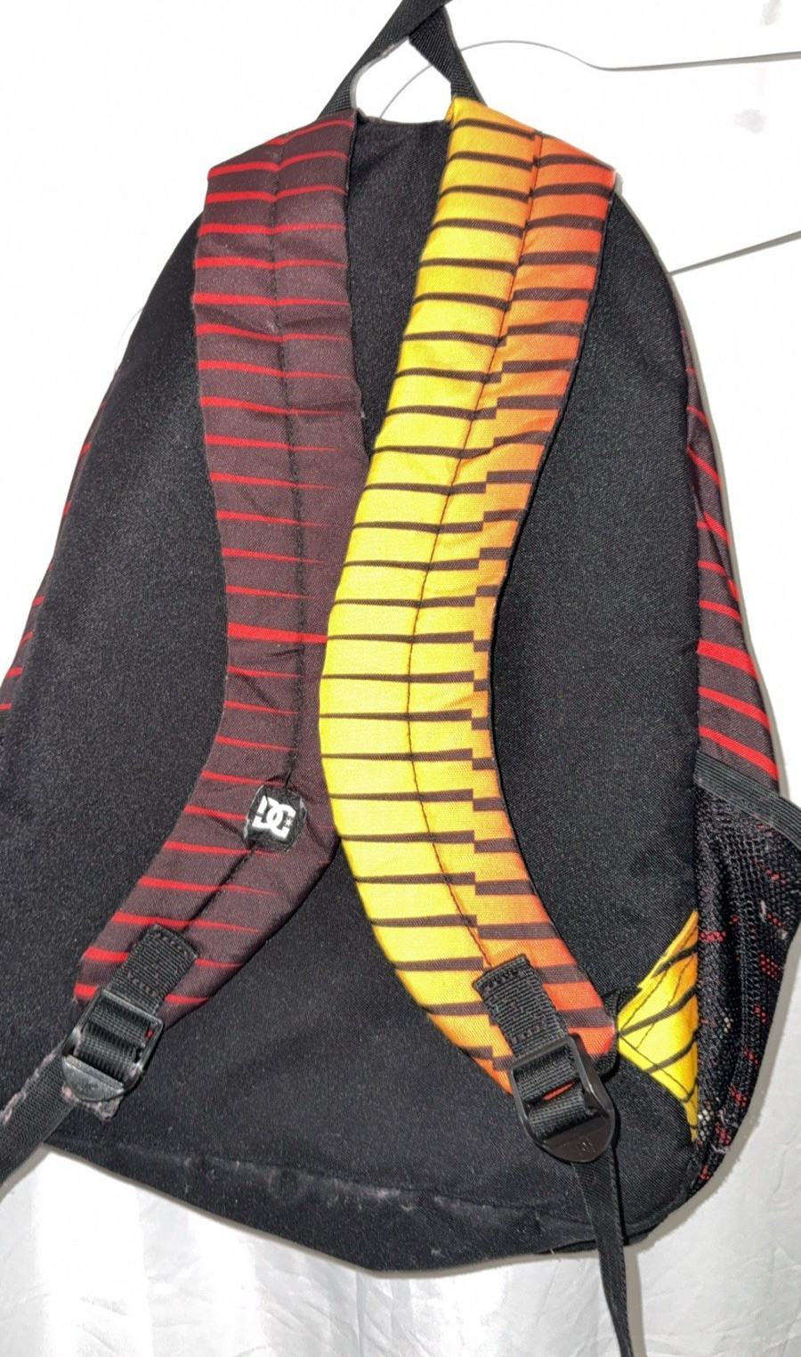 Vintage DC Shoes Skating Backpack RED YELLOW BLACK PRE OWNED