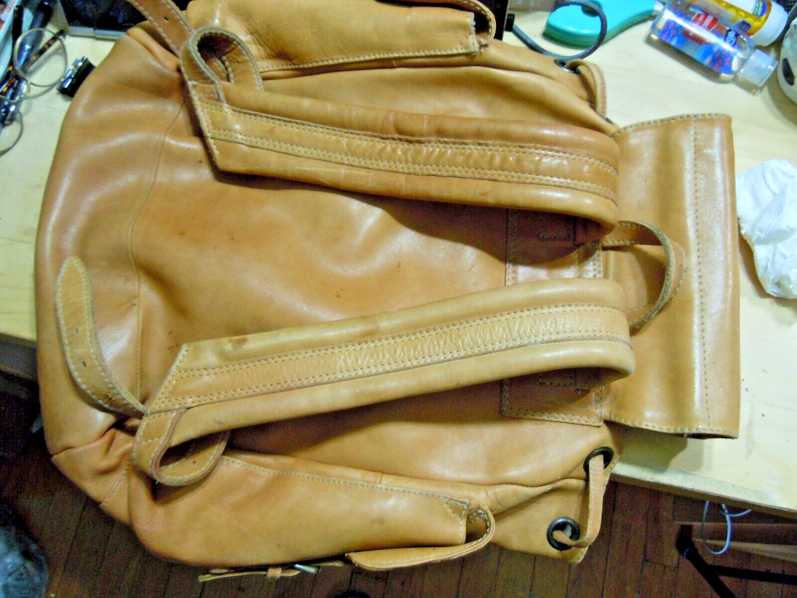 ELLINGTON Vintage Authentic Saddle Brown Leather large Backpack Bag #5