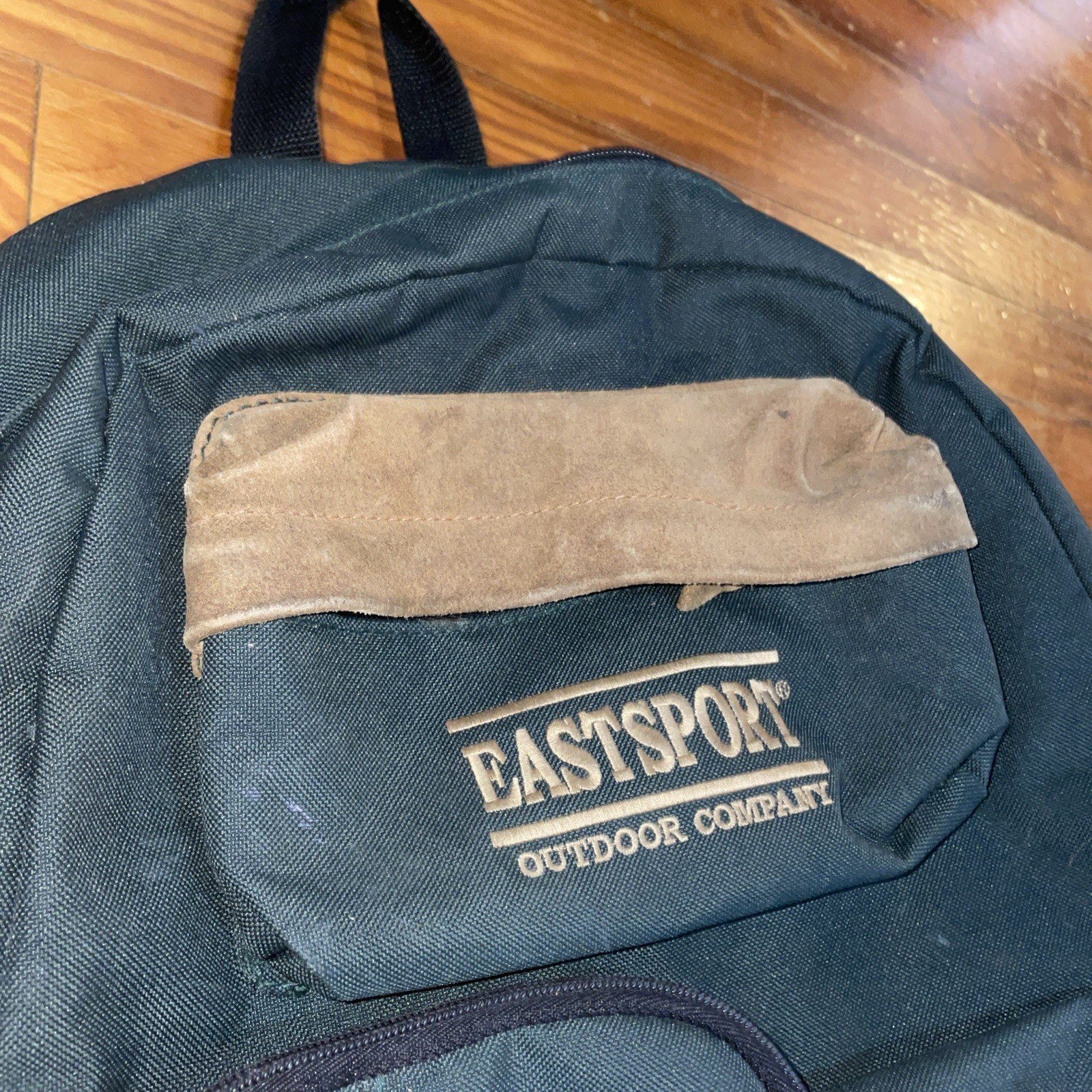Vintage 90’s Eastport Outdoor Company Green Canvas With Tan Suede Backpack Small