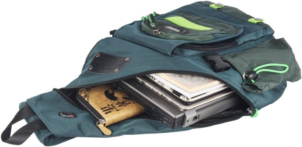 Large Sling Bag Backpack Pack 13″ 14″ Laptop Bag Satchel Festival Travel Blue