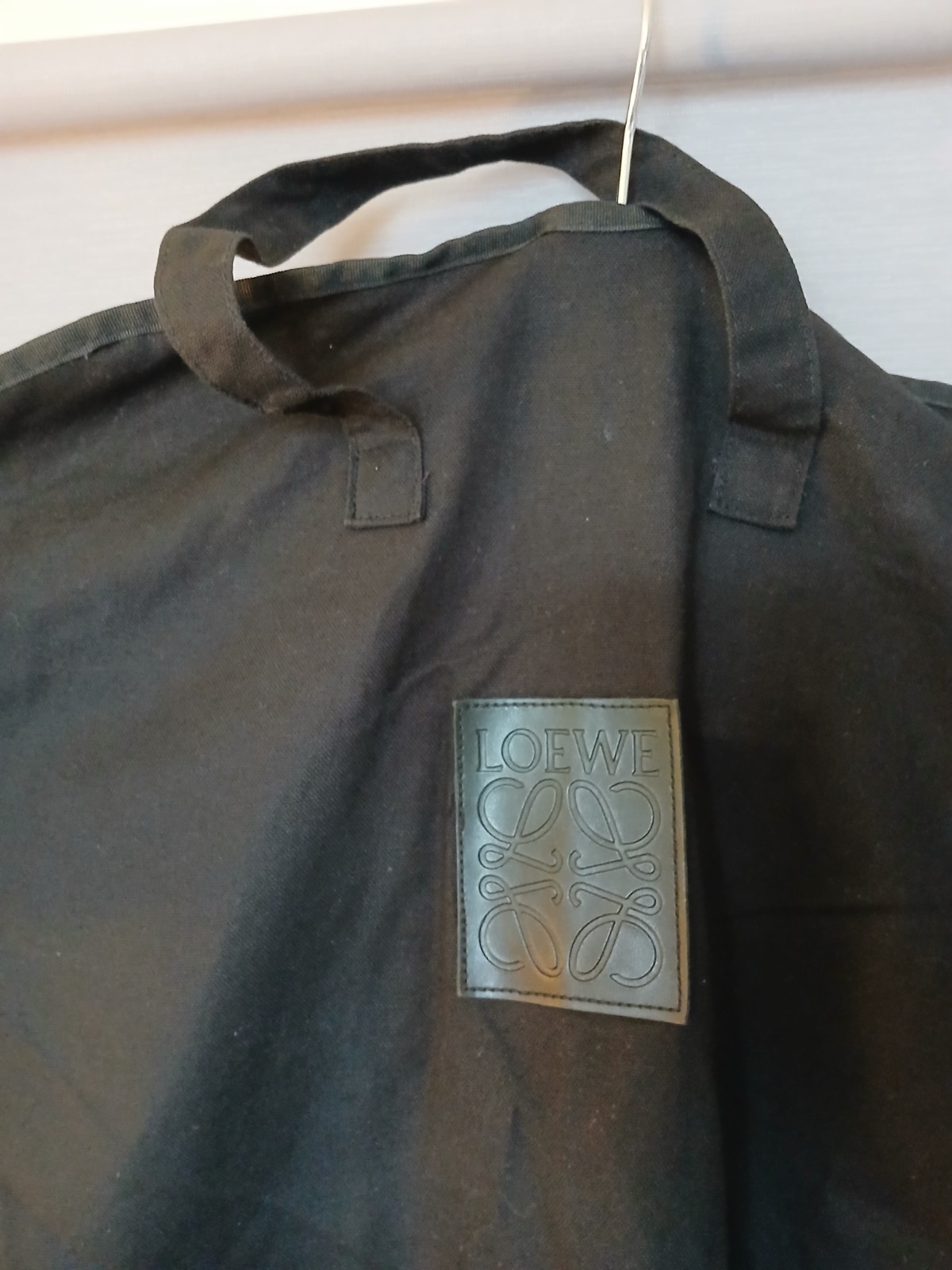 Authentic LOEWE 60×26 Zip Up Cotton Canvas Black Travel Garment Bag