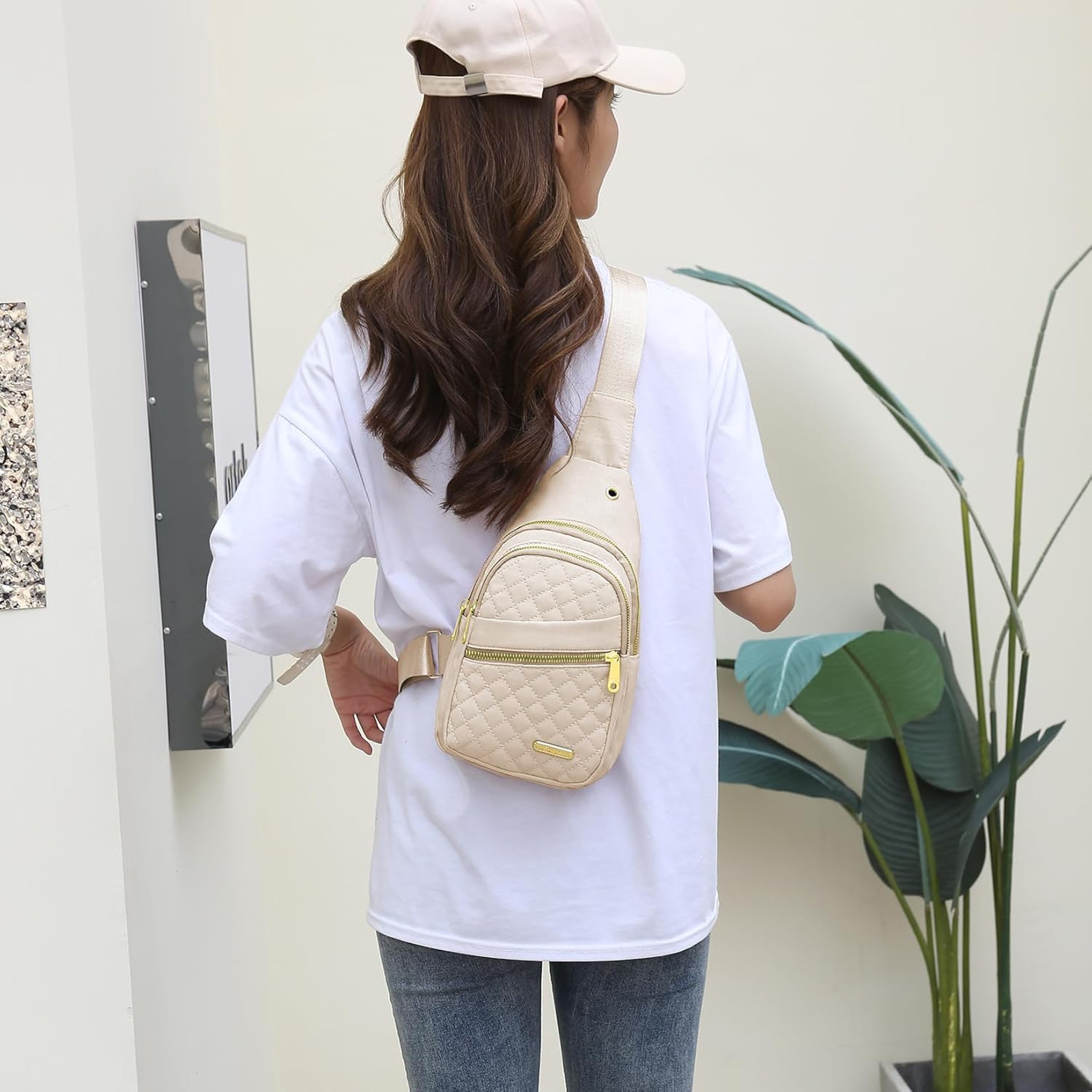 Small Crossbody Sling Bag for Women Men Nylon Lightweight Compact Travel Pack