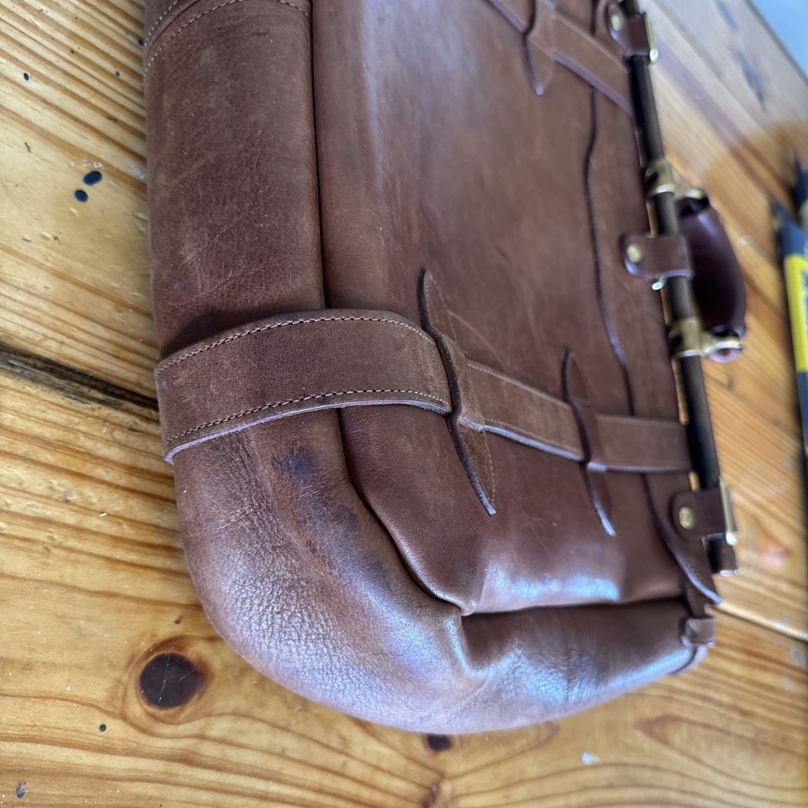 Colonel Littleton No. 83 Book Bag Vintage Brown Used (See Description)